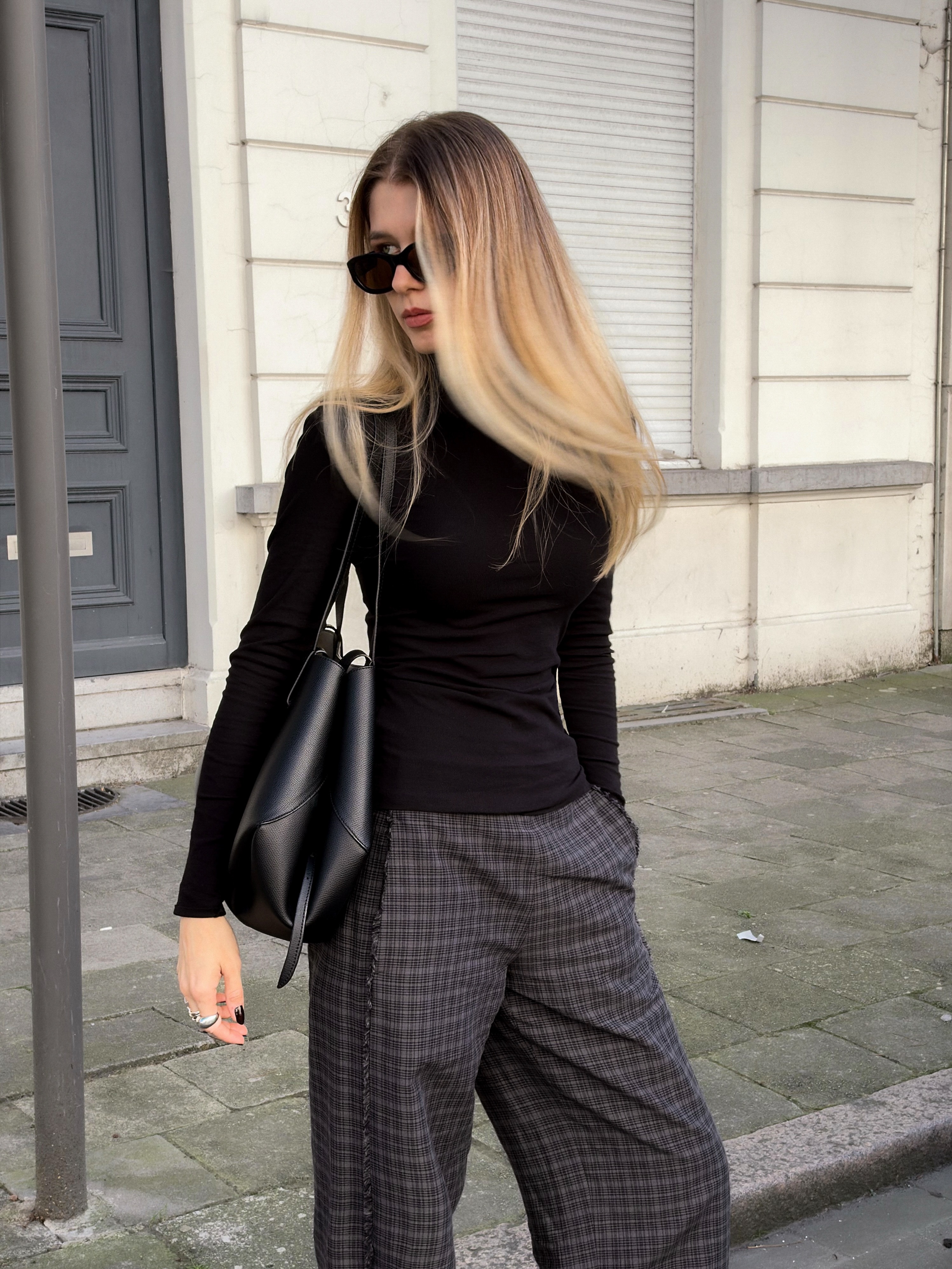 checked pants and turtleneck for fall⁣ ⁣ ⁣ ⁣ ⁣ ⁣ by @cvseev